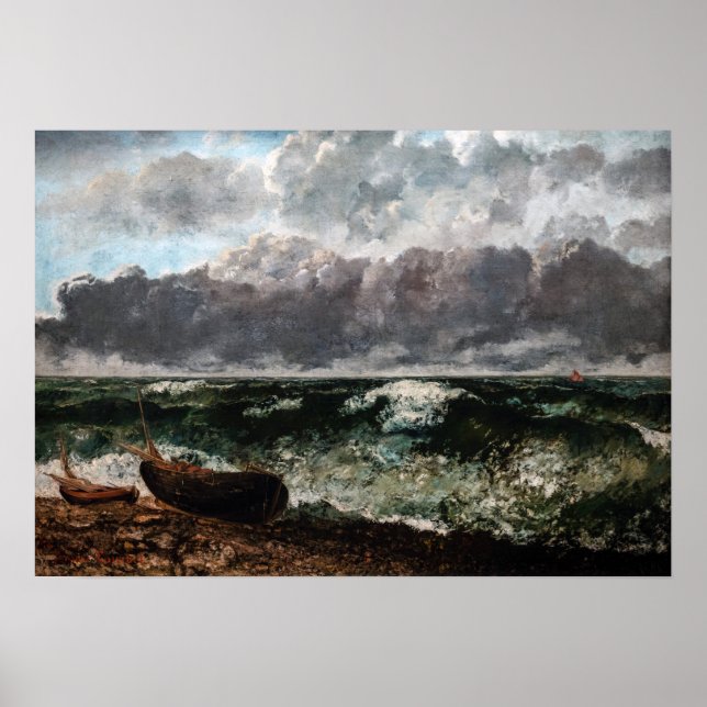 Gustave Courbet - Stormy Sea/Wave Poster (Framsidan)
