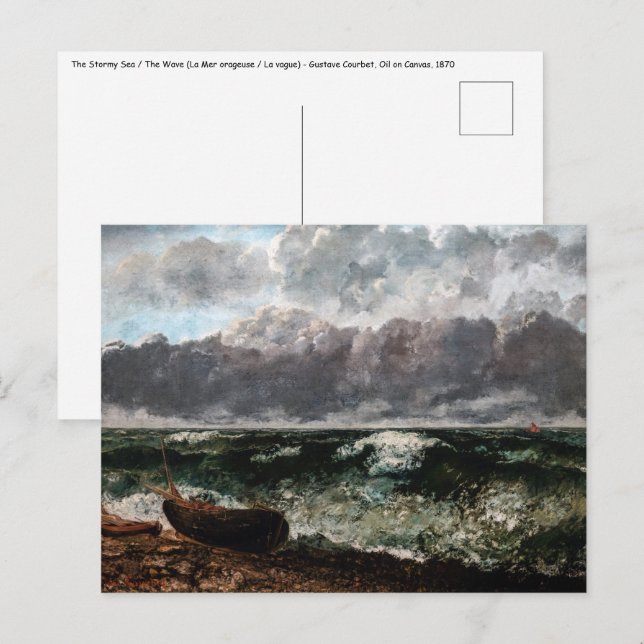 Gustave Courbet - Stormy Sea/Wave Vykort (Fram/baksida)
