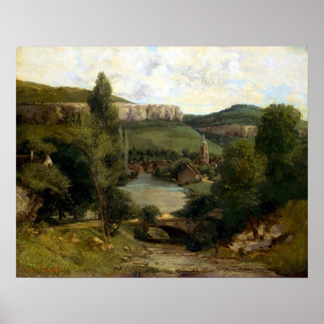 Gustave Courbet View of Ornans Poster (Framsidan)
