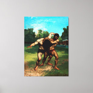 Gustave Courbet Wrestlers (1853) Canvastryck