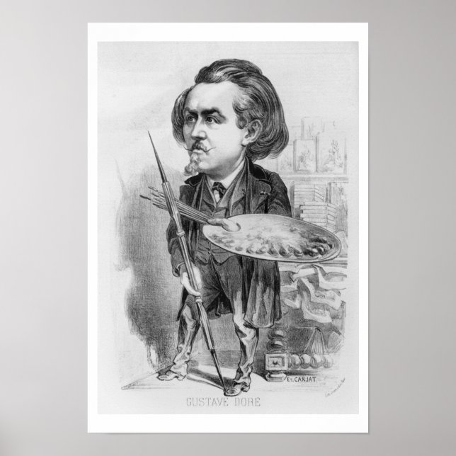 Gustave Dore (1832-83), karikatyr från Le Boulev Poster (Framsidan)
