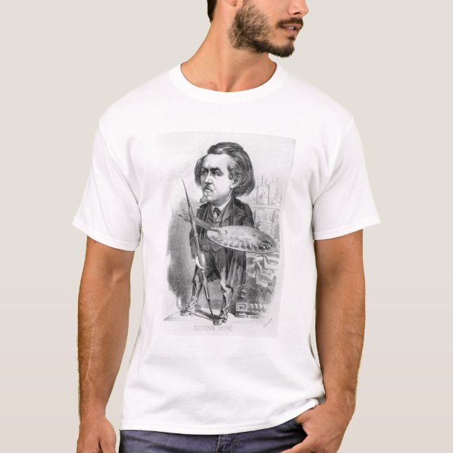 Gustave Dore (1832-83), karikatyr från 'Le Boulev T-shirt (Framsida)