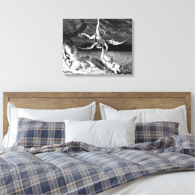Gustave Doré - Alichino jagar Ciampolo av Navarra Canvastryck (Insitu (sovrum))