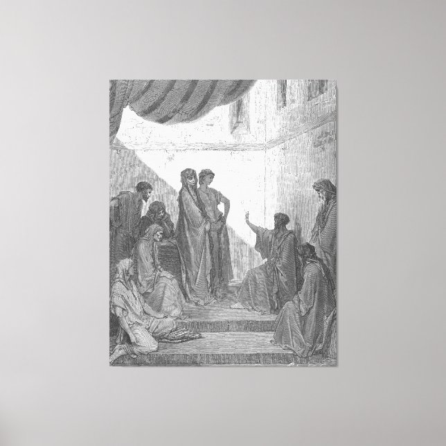 Gustave Doré - Apostlagärningarna 10 Petrus predik Canvastryck (Framsida)