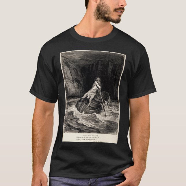 Gustave Doré - Caron rodd/Dantes Inferno T Shirt (Framsida)