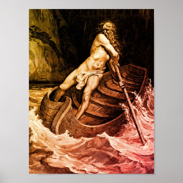Gustave Doré - Caron Rving/Dante's Inferno Poster (Framsidan)