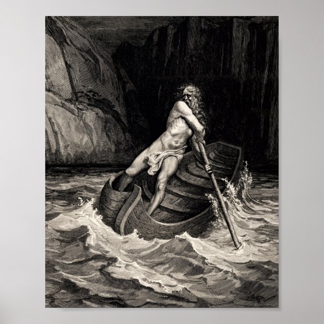 Gustave Doré - Caron Rving/Dante's Inferno Poster (Framsidan)