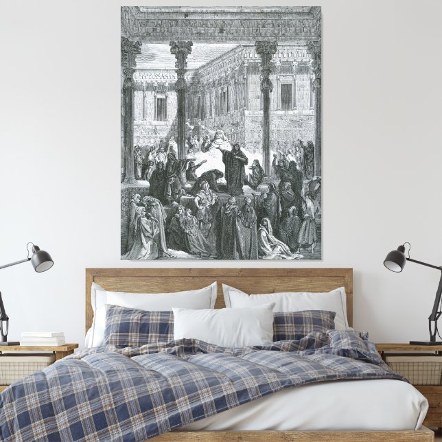 Gustave Doré - Daniel förvirrar Bels präster Canvastryck (Insitu (sovrum))