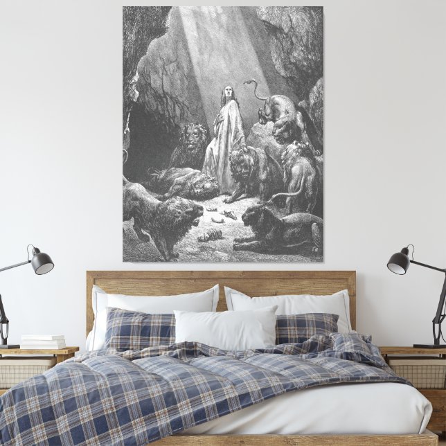 Gustave Doré - Daniel i lejongropen Canvastryck (Insitu (sovrum))