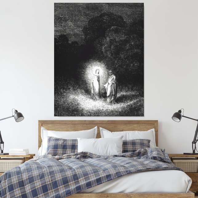 Gustave Doré - Dante Meeting With Beatrice (1860) Canvastryck (Insitu (sovrum))