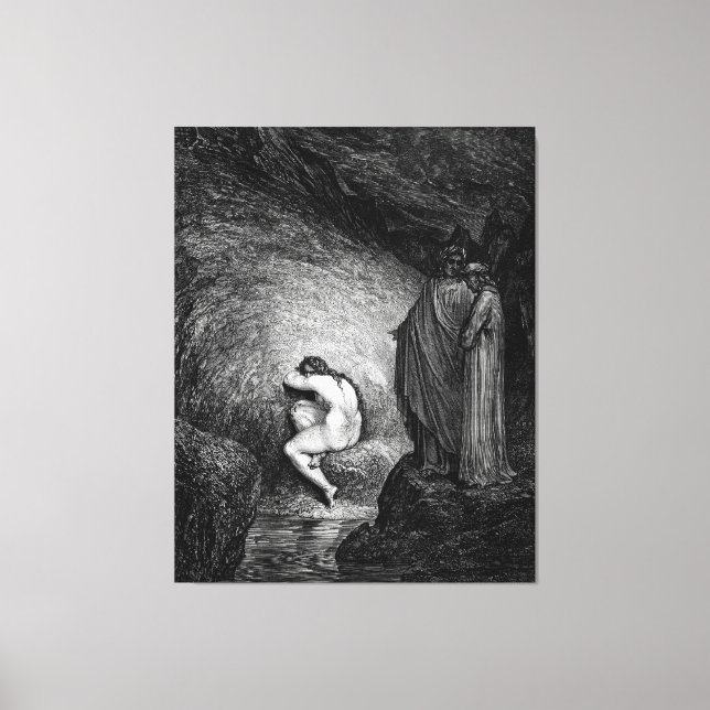 Gustave Doré - Där falskmyntare straffas - Canvastryck (Framsida)