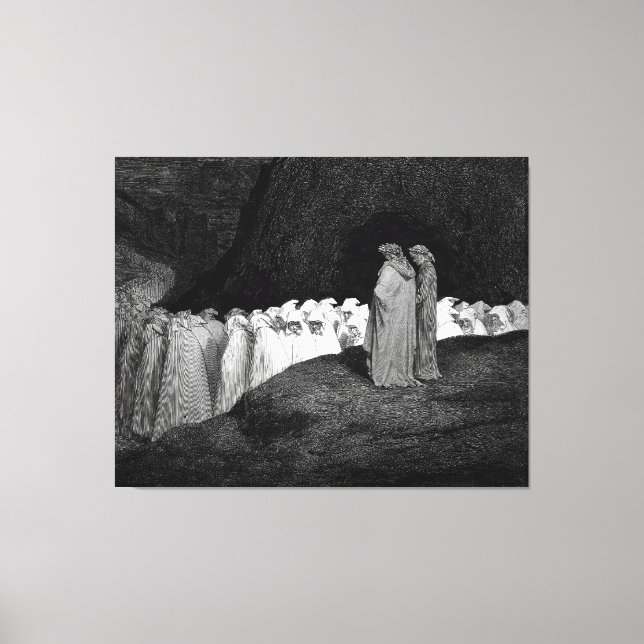 Gustave Doré - Där hycklarna straffas Canvastryck (Framsida)