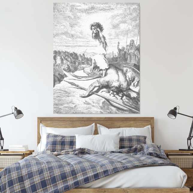 Gustave Doré - David besegrar Goliat Canvastryck (Insitu (sovrum))