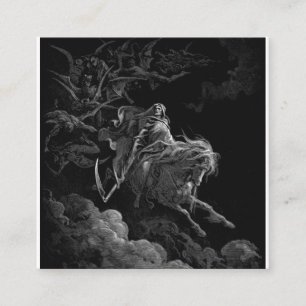 Gustave Dore - Död på Blek Horse Fyrkantigt Visitkort