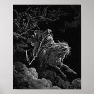 Gustave Dore - Död på Blek Horse Poster