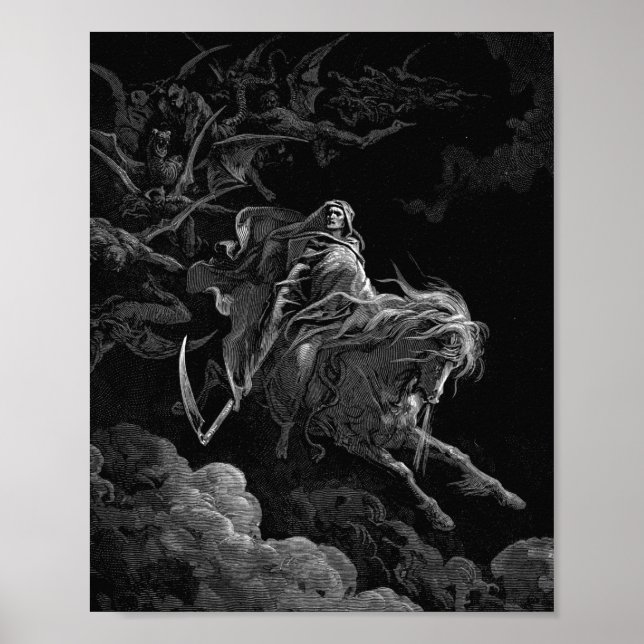 Gustave Dore - Död på Blek Horse Poster (Framsidan)