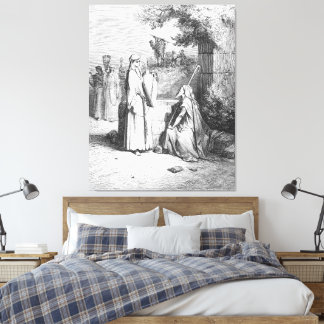 Gustave Doré - Eliezer and Rebekah at the Well Canvastryck