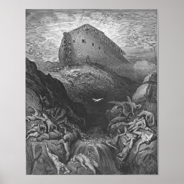 Gustave Doré - En duva sänds ut från arken Poster (Framsidan)