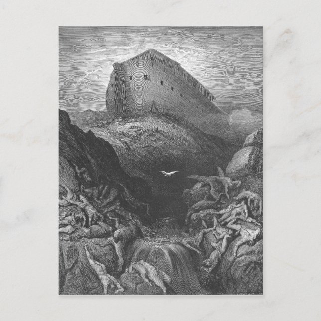 Gustave Doré - En duva sänds ut från arken Vykort (Framsida)
