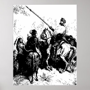 Gustave Dore Engrave Don Quixote Illustration Poster