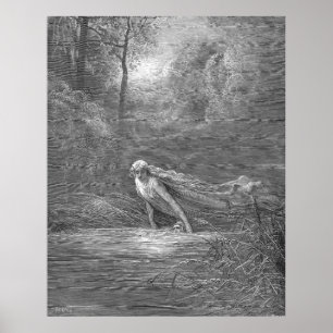 Gustave Dore Engrave Purgatory Illustration Poster