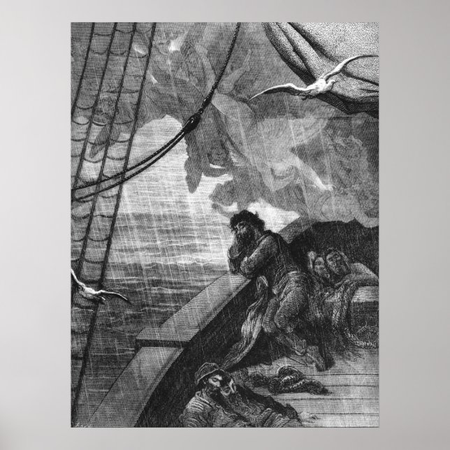 Gustave Dore Engrave Rime of the Ancient Mariner Poster (Framsidan)