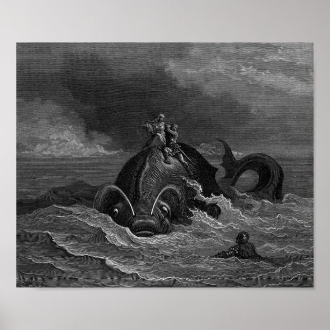 Gustave Dore Engrave Sea Monster Poster (Framsidan)