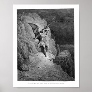 Gustave Dore Fall of Satan Paradise var Borttappad Poster