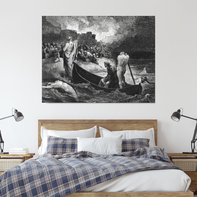 Gustave Doré - Il desembarkation framför staden Canvastryck (Insitu (sovrum))