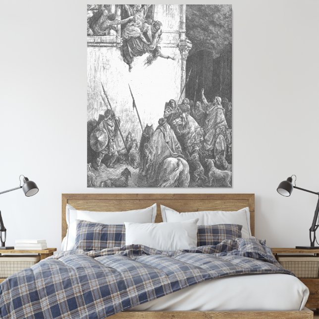 Gustave Doré - Jezebels död Canvastryck (Insitu (sovrum))