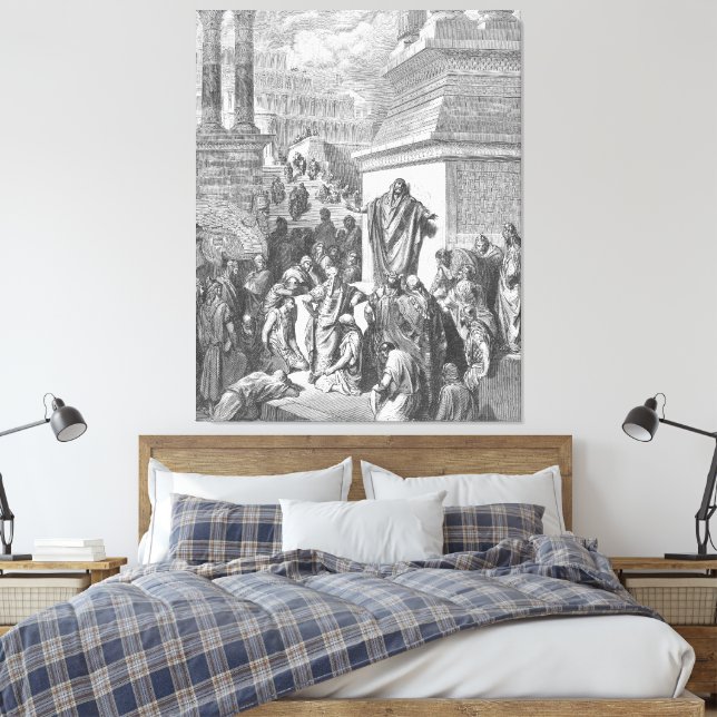 Gustave Doré - Jona predikar för Nineviterna Canvastryck (Insitu (sovrum))