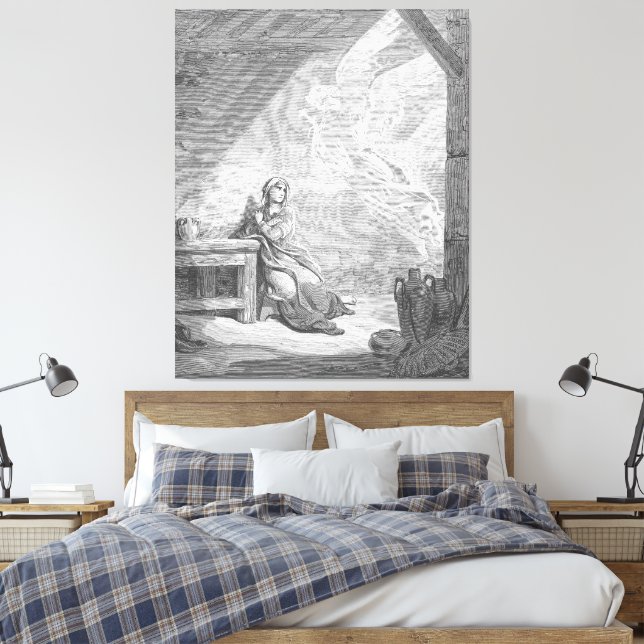 Gustave Doré - Lukas 1 - Bebådelsen Canvastryck (Insitu (sovrum))