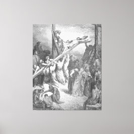 Gustave Doré - Lukas 23B Korset lyfts upp Canvastryck