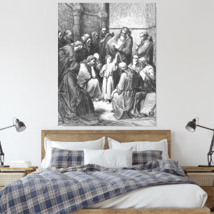 Gustave Doré - Lukas 2B Jesus ifrågasätter läkare Canvastryck
