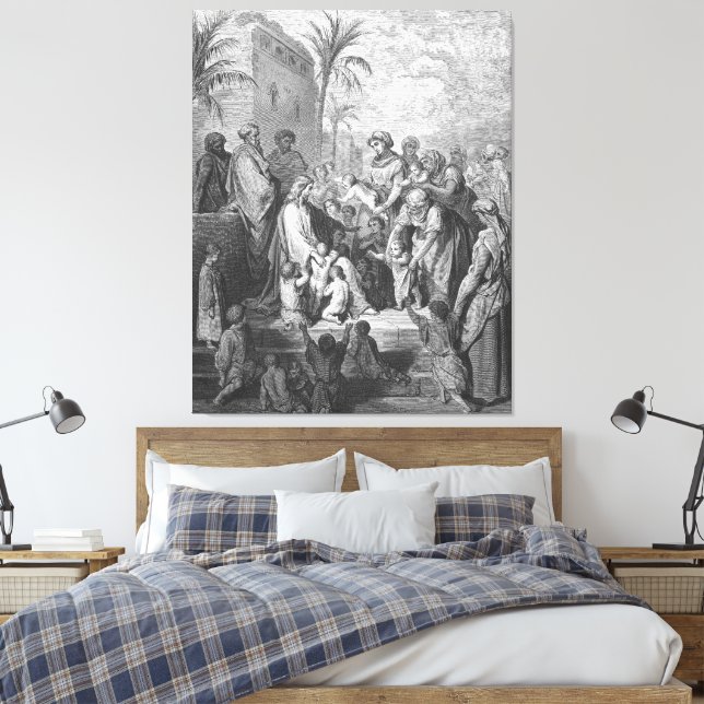 Gustave Doré - Mark 10 Jesus Välsignar de små Canvastryck (Insitu (sovrum))