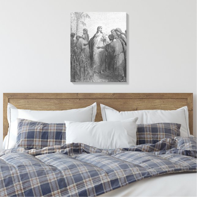 Gustave Doré - Markus 2 lärjungarna plockar säd på Canvastryck (Insitu (sovrum))