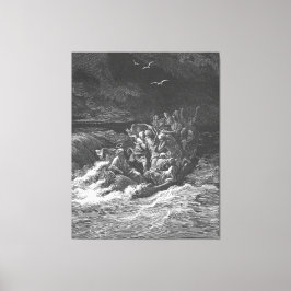 Gustave Doré - Markus 4 Jesus stillar stormen till Canvastryck
