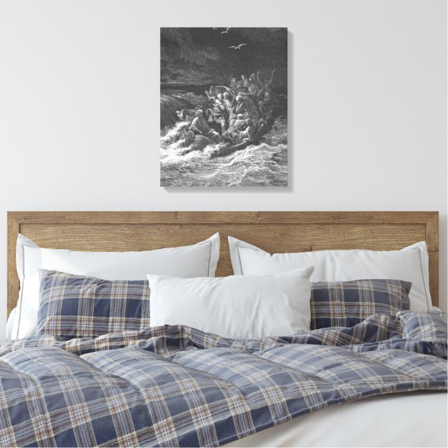 Gustave Doré - Markus 4 Jesus stillar stormen till Canvastryck (Insitu (sovrum))