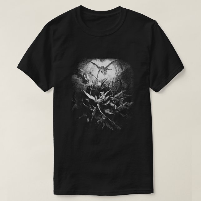 Gustave Dore Michael Cast out all Fallen Ange T Shirt (Design framsida)