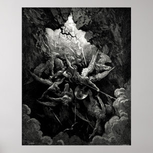 Gustave Doré Miltons Paradise Borttappad helvetet  Poster