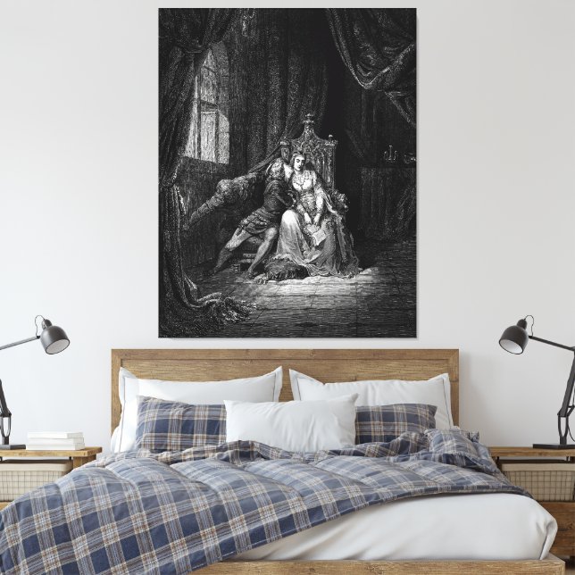 Gustave Doré - Paolo Malatesta och Francesca  Canvastryck (Insitu (sovrum))