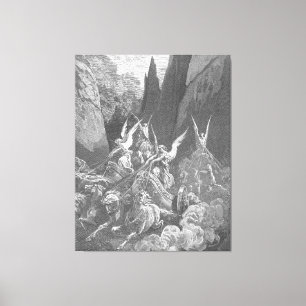 Gustave Doré - Sakarjas syn av de fyra vagnarna Canvastryck