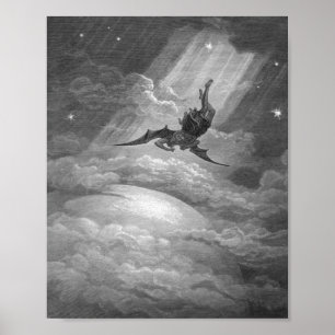 Gustave Dore Satan från Paradise Borttappad John M Poster