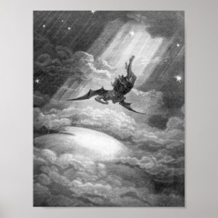 Gustave Dore Satan från Paradise Borttappad John M Poster
