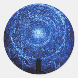 Gustave Dore the Vit ros (blue) Stickers Runt Klistermärke