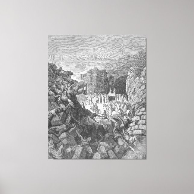 Gustave Doré - The Walls of Jericho Fall Down Canvastryck (Framsida)