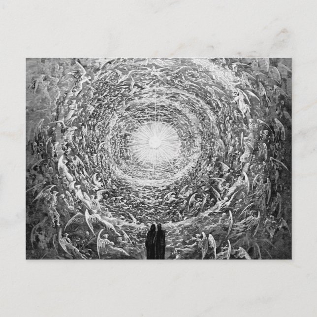 Gustave Dore - ( The White Rose ) Vision Empyrean Vykort (Framsida)