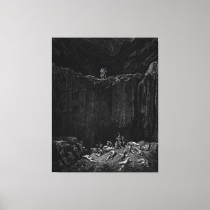 Gustave Doré - Virgil och Dante i Which Sowers av Canvastryck