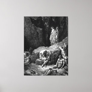 Gustave Doré - Virgil tillrättavisar Dante Canvastryck