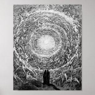 Gustave Dore - ( Vit ros ) Vision Empyrean Poster